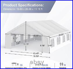 20 x 26 ft Carport Outdoor Metal Commercial Wedding Party Frame Tent withSidewalls