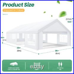 20 x 30 FT Canopy Party Tent White Commercial Backyard Event Waterproof Gazebo