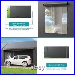 20'x20' Outdoor Black Carport Heavy Duty Canopy Shed Portable Garage Party Tent