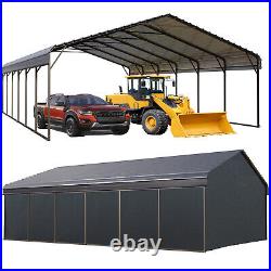20'x30' Reinforce Metal Carport Heavy Duty Car Port Shelter Garage with Sidewall