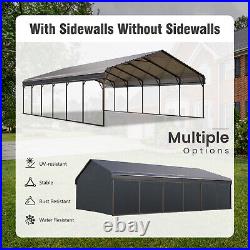 20'x30' Reinforce Metal Carport Heavy Duty Car Port Shelter Garage with Sidewall