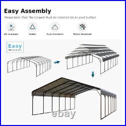 20'x30' Reinforce Metal Carport Heavy Duty Car Port Shelter Garage with Sidewall
