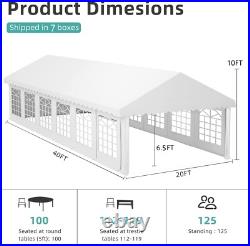 20'x40' Heavy Duty Party Tent Outdoor Wedding Event Tent Gazebo Canopy Awning
