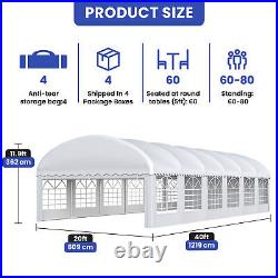 20'x40' Wedding Party Canopy Outdoor Shelter Waterproof Tent Garage with Sidewalls