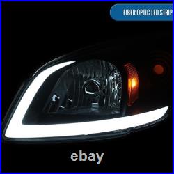 2005-2010 Chevy Cobalt Pontiac G5 Pursuit LED Tube Headlights Pair Black
