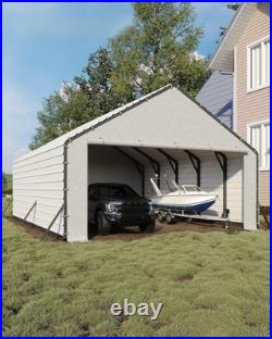 20ft Wide Heavy Duty PE Carport Waterproof Outdoor Garage Shelter for Car