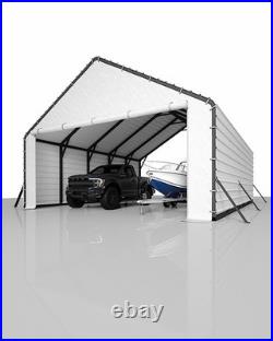 20ft Wide Heavy Duty PE Carport Waterproof Outdoor Garage Shelter for Car