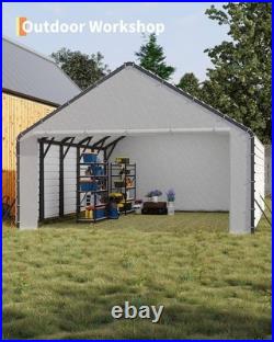 20ft Wide Heavy Duty PE Carport Waterproof Outdoor Garage Shelter for Car