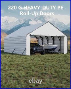 20ft Wide Heavy Duty PE Carport Waterproof Outdoor Garage Shelter for Car