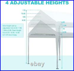 20x10 Heavy Duty Carport Car Canopy Garage Shelter Party Tent, Adjustable Height