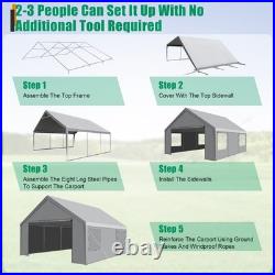 20x20 Heavy Duty Storage Shelter Shed Portable Garage, Waterproof and snowproof