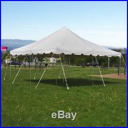 20x20 Pole Tent Party Wedding Canopy White Commercial Light Weight Vinyl Marquee