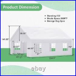 20x20 ft. Outdoor White Event Canopy Heavy Duty Carport Large Wedding Party Tent