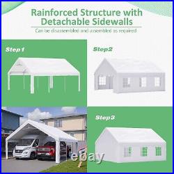 20x20 ft. Outdoor White Event Canopy Heavy Duty Carport Large Wedding Party Tent