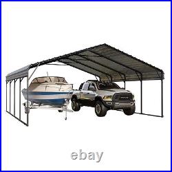 20x20ft Carport with Galvanized Steel Roof Sturdy Metal Carport for Cars, Boats