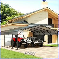 20x20ft Carport with Galvanized Steel Roof Sturdy Metal Carport for Cars, Boats