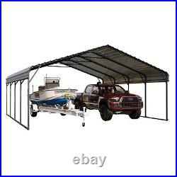 20x20ft Carport with Galvanized Steel Roof Sturdy Metal Carport for Cars, Boats
