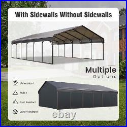 20x30' Outdoor Carport Heavy Duty Canopy Metal Car Shelter Garage with Sidewalls