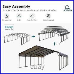 20x30' Outdoor Carport Heavy Duty Canopy Metal Car Shelter Garage with Sidewalls