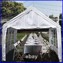 20x30FT Heavy Duty Galvanized Canopy Gazebo Wedding Party Tent Garage White
