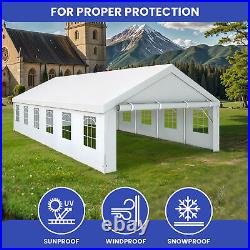 20x40' Wedding Party Canopy Outdoor Shelter Carport Garage Waterproof White Tent