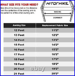 21'(Fabric 20'2) RV Awning Fabric Replacement Standard Grade Premium Vinyl