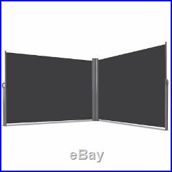 237x 63 H Patio Retractable Double Folding Side Awning Screen Divider