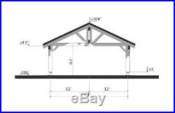 24'x24' (576 sq. Ft.) HEAVY TIMBER CARPORT FOR 2 VEHICLES CARS PREFAB WOOD CANOPY