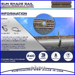 240GSM Sun Shade Sail Brown Straight Edge Patio Canopy Awning Carport 6x6-10x40