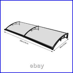 24x80 Window Awning Door Canopy Rain Cover UV Protect Polycarbonate Brown
