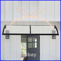 24x80 Window Awning Door Canopy Rain Cover UV Protect Polycarbonate Brown