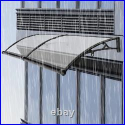 24x80 Window Awning Door Canopy Rain Cover UV Protect Polycarbonate Brown