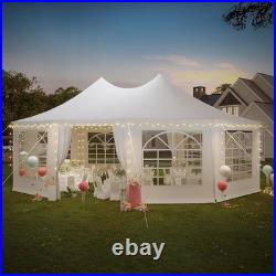 26x19ft Party Tent, White Wedding, Decagonal Heavy Duty Canopy with 8 ...