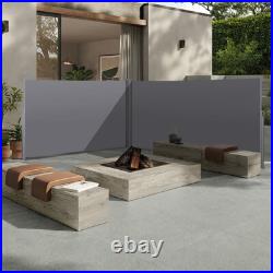 276 x 71''Waterproof & UV-Resistant Retractable Side Awning Grey