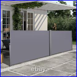 276 x 71''Waterproof & UV-Resistant Retractable Side Awning Grey