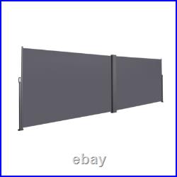 276 x 71''Waterproof & UV-Resistant Retractable Side Awning Grey