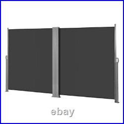 276x71 Retractable Double Side Awning Patio Screen Divider Automatic Roll-Back