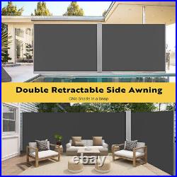 276x71 Retractable Side Awning Privacy Screen Shade Divider Garden Fence Patio