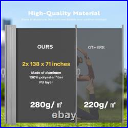 276x71 Side Awning Retractable Patio Garden Privacy Screen Canopy Sunshade