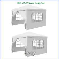 2PCS 10'x10' Outdoor Canopy Tent Gazebo Wedding Party Event Tent with Sidewalls