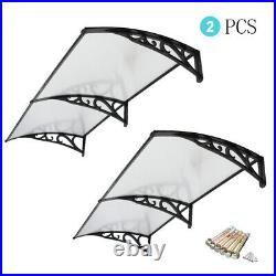 2PCS 40 x 80 Window Awning Patio Outdoor Polycarbonate Front Door Canopy