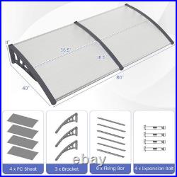 2PCS 80 x 40 Patio Awning Canopy Window Door Overhang Rain Snow Protection