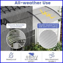 2PCS 80 x 40 Patio Awning Canopy Window Door Overhang Rain Snow Protection