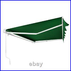 3.5 x 2.5m Retractable Manual Awning Garden Canopy Patio Sun Shade Shelter Green