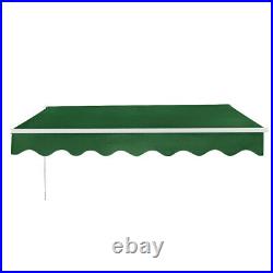 3.5 x 2.5m Retractable Manual Awning Garden Canopy Patio Sun Shade Shelter Green