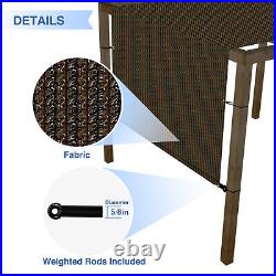 3-9ft Replacement Pergola Shade Cover Panel with Rod Pocket for Yard Garden Brown