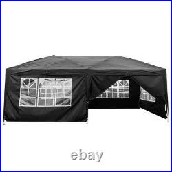 3 x 6m/10'20' Four Window Practical Oxford Fabric Waterproof Folding Tent Black