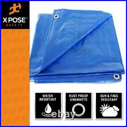 30' X 50' Multi Purpose Blue Poly Tarp Cover Tent Shelter RV Camping Tarpaulin
