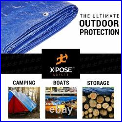 30' X 50' Multi Purpose Blue Poly Tarp Cover Tent Shelter RV Camping Tarpaulin