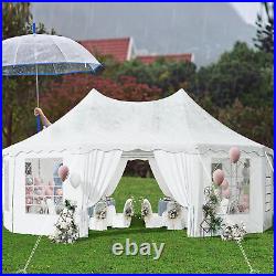 30'x20' Gazebo Canopy Event Wedding Party Tent With Side Walls Galvanized Steel